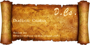 Dudics Csaba névjegykártya