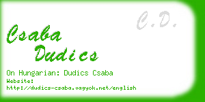 csaba dudics business card